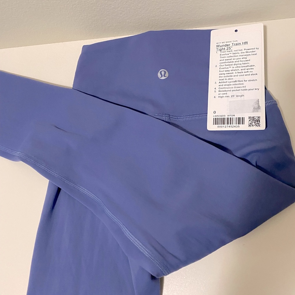 LULULEMON wunderunder trains! RARE! “25” length. Color water drop.